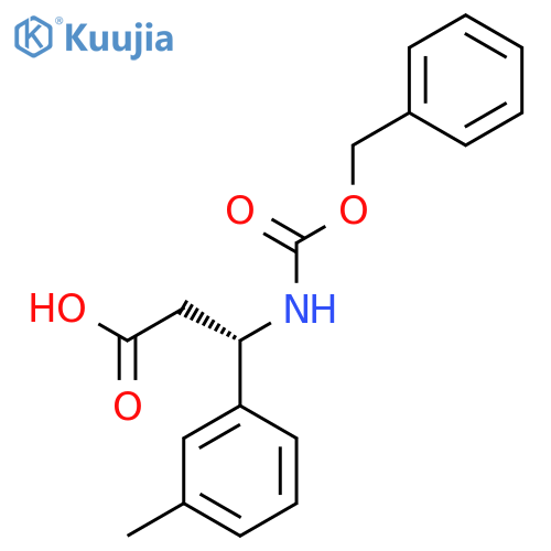(3S)-3-{(benzyloxy)carbonylamino}-3-(3-methylphenyl)propanoic acid structure