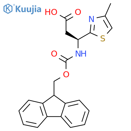 (3S)-3-({(9H-fluoren-9-yl)methoxycarbonyl}amino)-3-(4-methyl-1,3-thiazol-2-yl)propanoic acid structure