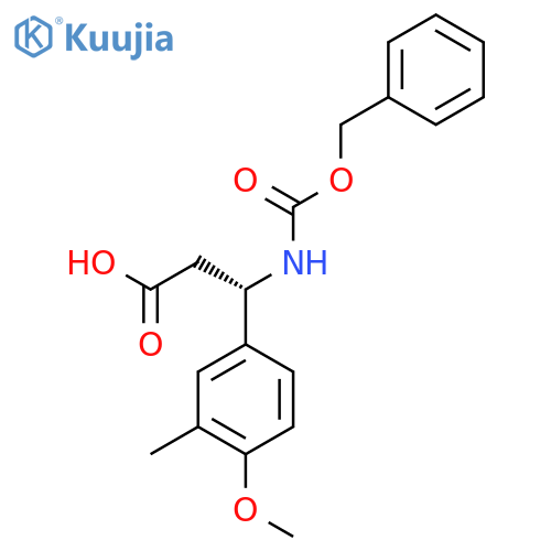 (3S)-3-{(benzyloxy)carbonylamino}-3-(4-methoxy-3-methylphenyl)propanoic acid structure