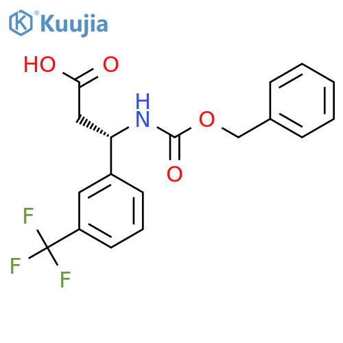 (3S)-3-{(benzyloxy)carbonylamino}-3-3-(trifluoromethyl)phenylpropanoic acid structure