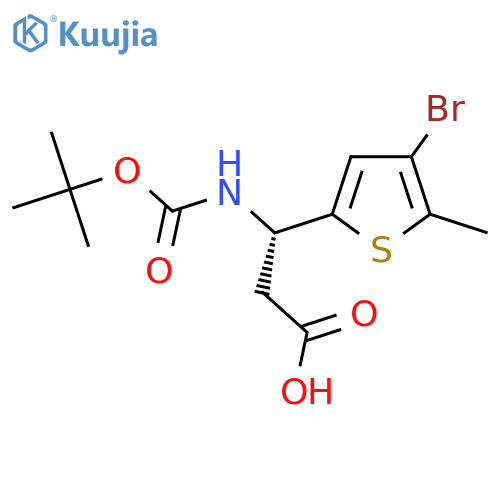 (3S)-3-(4-bromo-5-methylthiophen-2-yl)-3-{(tert-butoxy)carbonylamino}propanoic acid structure