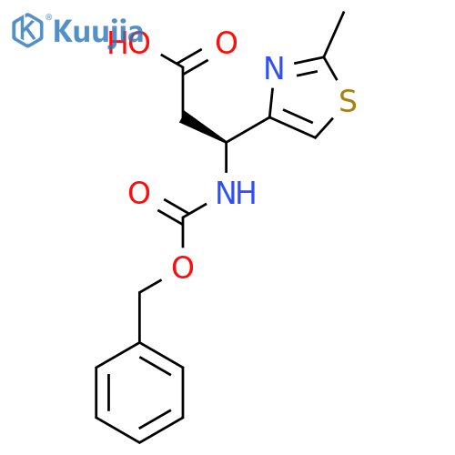 (3S)-3-{(benzyloxy)carbonylamino}-3-(2-methyl-1,3-thiazol-4-yl)propanoic acid structure
