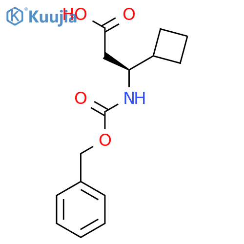 (3S)-3-{(benzyloxy)carbonylamino}-3-cyclobutylpropanoic acid structure