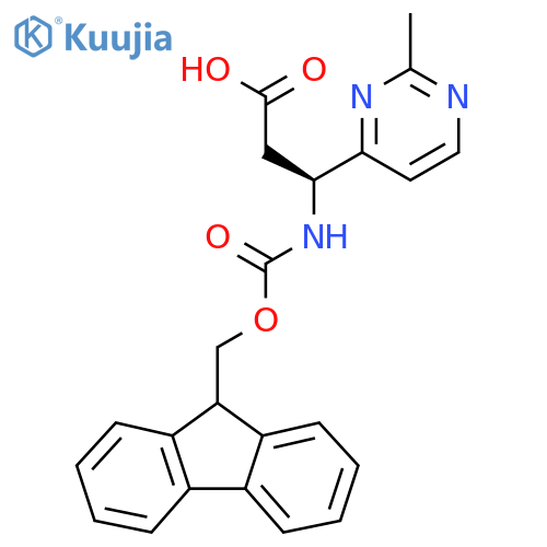 (3S)-3-({(9H-fluoren-9-yl)methoxycarbonyl}amino)-3-(2-methylpyrimidin-4-yl)propanoic acid structure