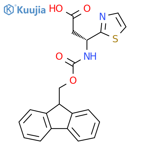 (3R)-3-({(9H-fluoren-9-yl)methoxycarbonyl}amino)-3-(1,3-thiazol-2-yl)propanoic acid structure