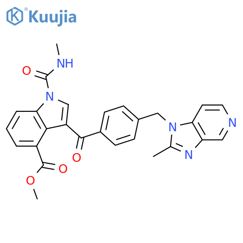 1H-Indole-4-carboxylic acid, 1-[(methylamino)carbonyl]-3-[4-[(2-methyl-1H-imidazo[4,5-c]pyridin-1-yl)methyl]benzoyl]-, methyl ester structure