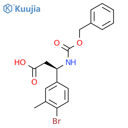 (3R)-3-{(benzyloxy)carbonylamino}-3-(4-bromo-3-methylphenyl)propanoic acid structure