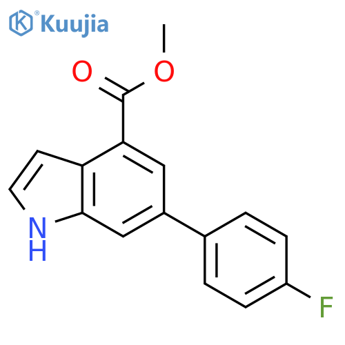 1H-Indole-4-carboxylic acid, 6-(4-fluorophenyl)-, methyl ester structure