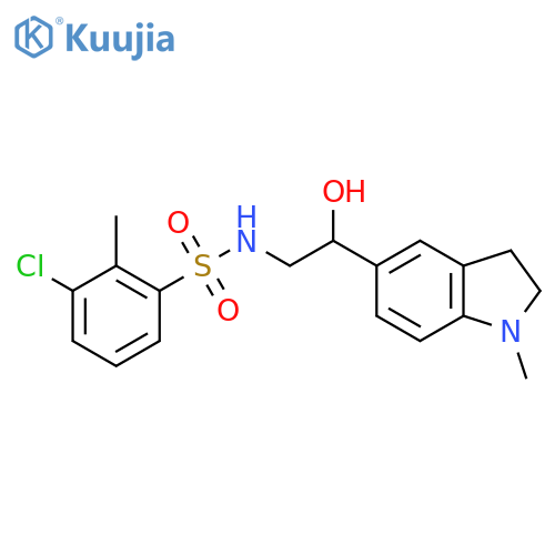 3-chloro-N-2-hydroxy-2-(1-methyl-2,3-dihydro-1H-indol-5-yl)ethyl-2-methylbenzene-1-sulfonamide structure