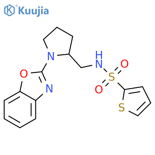 N-{[1-(1,3-benzoxazol-2-yl)pyrrolidin-2-yl]methyl}thiophene-2-sulfonamide structure