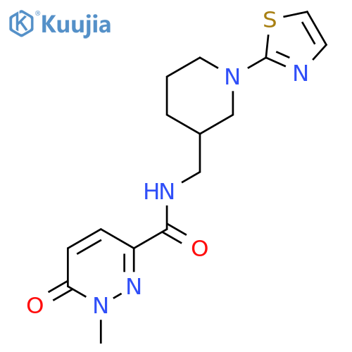 1-methyl-6-oxo-N-((1-(thiazol-2-yl)piperidin-3-yl)methyl)-1,6-dihydropyridazine-3-carboxamide structure