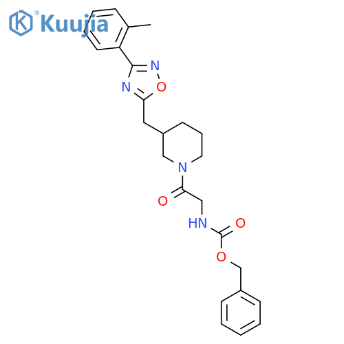 benzyl N-[2-(3-{[3-(2-methylphenyl)-1,2,4-oxadiazol-5-yl]methyl}piperidin-1-yl)-2-oxoethyl]carbamate structure