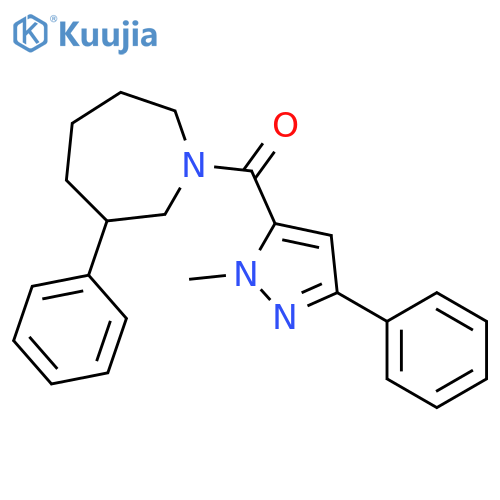 1-(1-methyl-3-phenyl-1H-pyrazole-5-carbonyl)-3-phenylazepane structure