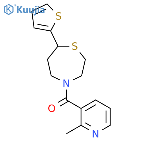 4-(2-methylpyridine-3-carbonyl)-7-(thiophen-2-yl)-1,4-thiazepane structure
