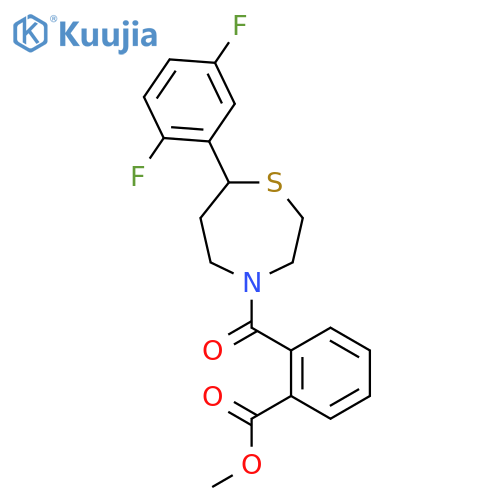 methyl 2-7-(2,5-difluorophenyl)-1,4-thiazepane-4-carbonylbenzoate structure