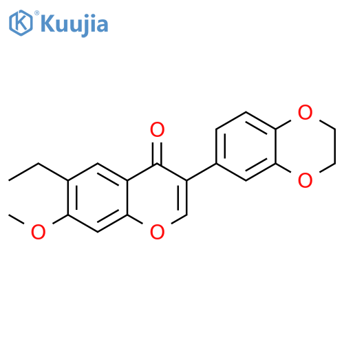 3-(2,3-dihydro-1,4-benzodioxin-6-yl)-6-ethyl-7-methoxy-4H-chromen-4-one structure