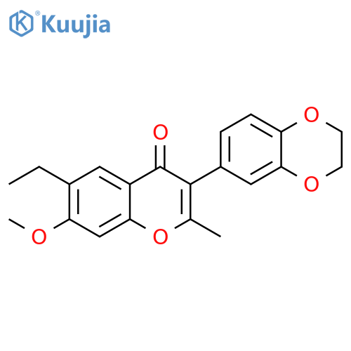 3-(2,3-dihydro-1,4-benzodioxin-6-yl)-6-ethyl-7-methoxy-2-methyl-4H-chromen-4-one structure