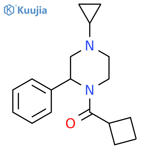 1-cyclobutanecarbonyl-4-cyclopropyl-2-phenylpiperazine structure