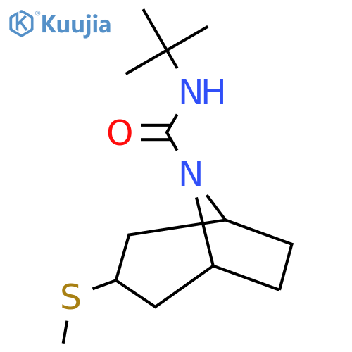 N-tert-butyl-3-(methylsulfanyl)-8-azabicyclo3.2.1octane-8-carboxamide structure