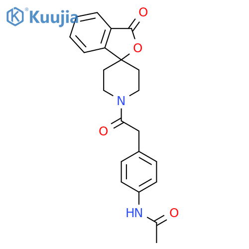 N-4-(2-oxo-2-{3-oxo-3H-spiro2-benzofuran-1,4'-piperidine-1'-yl}ethyl)phenylacetamide structure