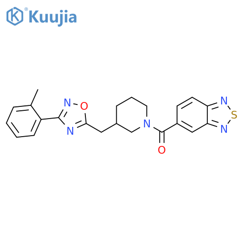 5-(3-{[3-(2-methylphenyl)-1,2,4-oxadiazol-5-yl]methyl}piperidine-1-carbonyl)-2,1,3-benzothiadiazole structure
