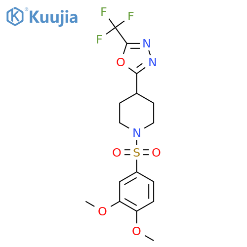 1-(3,4-dimethoxybenzenesulfonyl)-4-5-(trifluoromethyl)-1,3,4-oxadiazol-2-ylpiperidine structure
