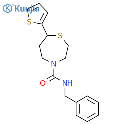 N-benzyl-7-(thiophen-2-yl)-1,4-thiazepane-4-carboxamide structure