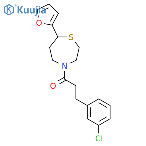 3-(3-chlorophenyl)-1-[7-(furan-2-yl)-1,4-thiazepan-4-yl]propan-1-one structure