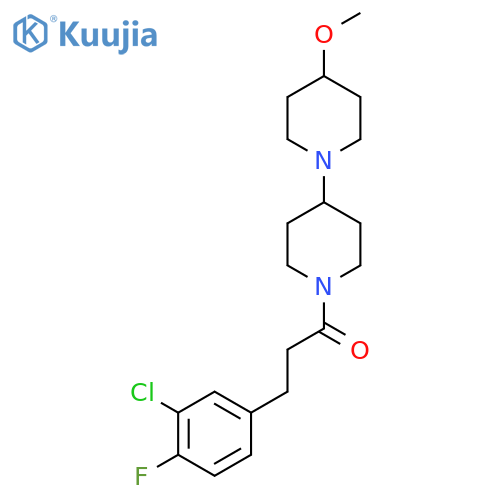 3-(3-chloro-4-fluorophenyl)-1-{4-methoxy-1,4'-bipiperidine-1'-yl}propan-1-one structure