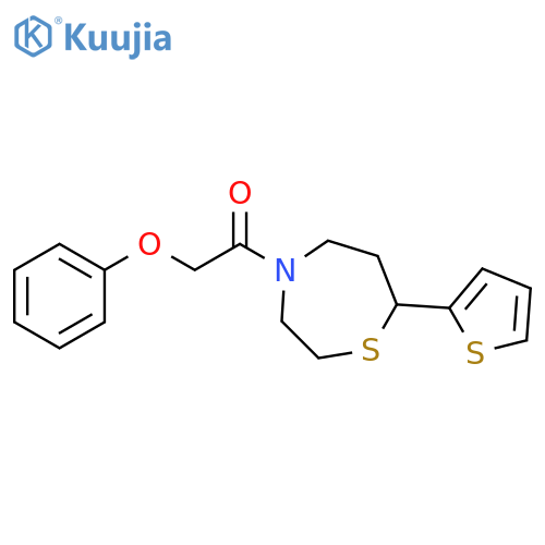 2-phenoxy-1-[7-(thiophen-2-yl)-1,4-thiazepan-4-yl]ethan-1-one structure