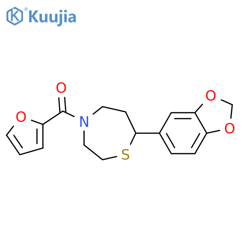 7-(2H-1,3-benzodioxol-5-yl)-4-(furan-2-carbonyl)-1,4-thiazepane structure