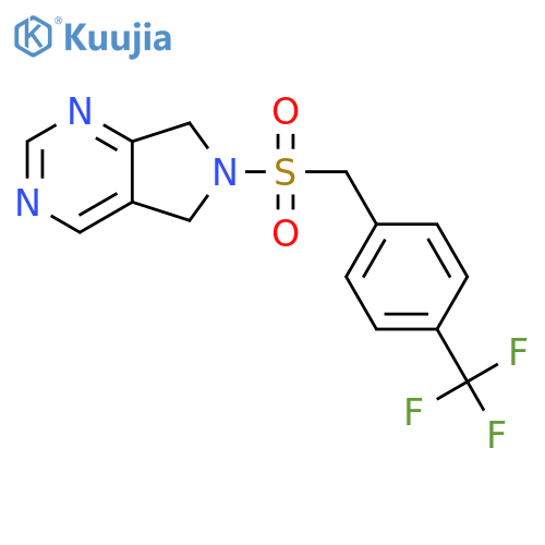 6-{4-(trifluoromethyl)phenylmethanesulfonyl}-5H,6H,7H-pyrrolo3,4-dpyrimidine structure