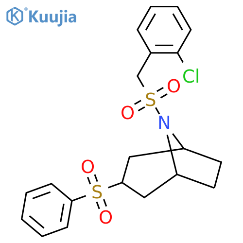 3-(benzenesulfonyl)-8-(2-chlorophenyl)methanesulfonyl-8-azabicyclo3.2.1octane structure