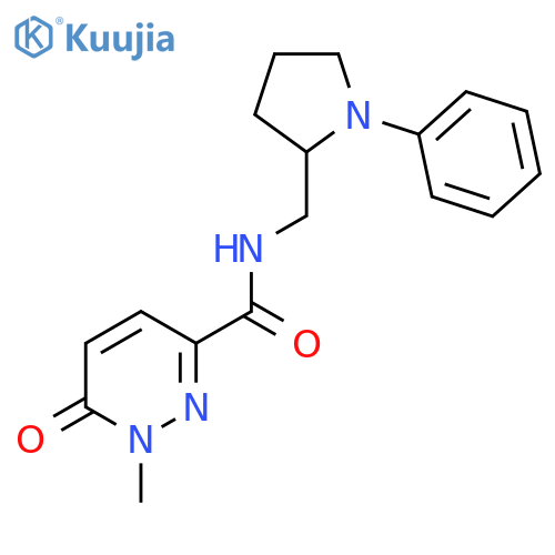 1-methyl-6-oxo-N-(1-phenylpyrrolidin-2-yl)methyl-1,6-dihydropyridazine-3-carboxamide structure