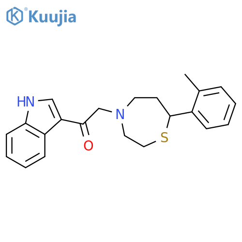 2-(1H-indol-3-yl)-1-[7-(2-methylphenyl)-1,4-thiazepan-4-yl]ethan-1-one structure