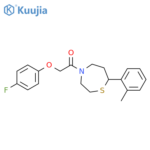2-(4-fluorophenoxy)-1-[7-(2-methylphenyl)-1,4-thiazepan-4-yl]ethan-1-one structure