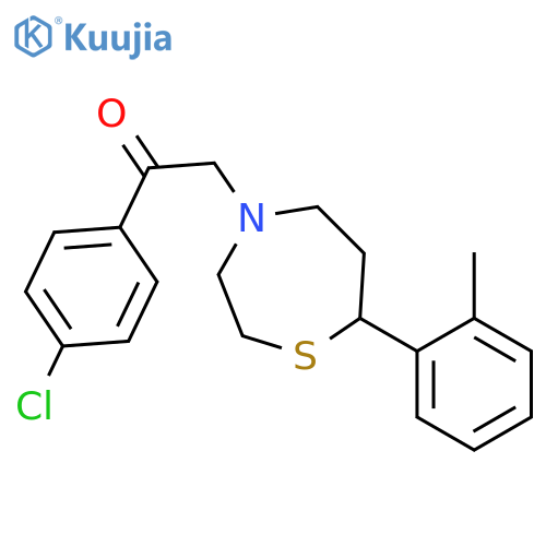 2-(4-chlorophenyl)-1-[7-(2-methylphenyl)-1,4-thiazepan-4-yl]ethan-1-one structure