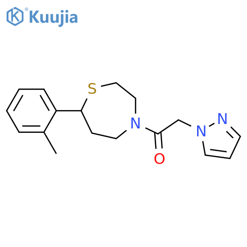 1-[7-(2-methylphenyl)-1,4-thiazepan-4-yl]-2-(1H-pyrazol-1-yl)ethan-1-one structure