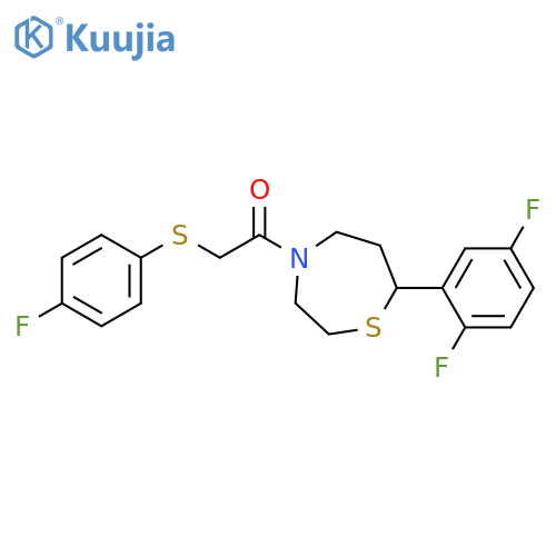 1-[7-(2,5-difluorophenyl)-1,4-thiazepan-4-yl]-2-[(4-fluorophenyl)sulfanyl]ethan-1-one structure
