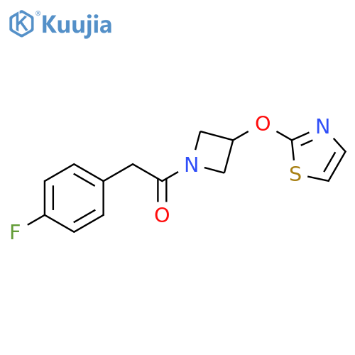 Ethanone, 2-(4-fluorophenyl)-1-[3-(2-thiazolyloxy)-1-azetidinyl]- structure