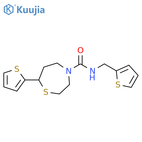 7-(thiophen-2-yl)-N-[(thiophen-2-yl)methyl]-1,4-thiazepane-4-carboxamide structure