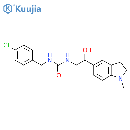 1-(4-chlorophenyl)methyl-3-2-hydroxy-2-(1-methyl-2,3-dihydro-1H-indol-5-yl)ethylurea structure