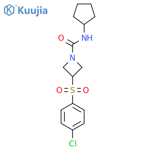3-(4-chlorobenzenesulfonyl)-N-cyclopentylazetidine-1-carboxamide structure