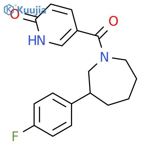 5-[3-(4-fluorophenyl)azepane-1-carbonyl]-1,2-dihydropyridin-2-one structure