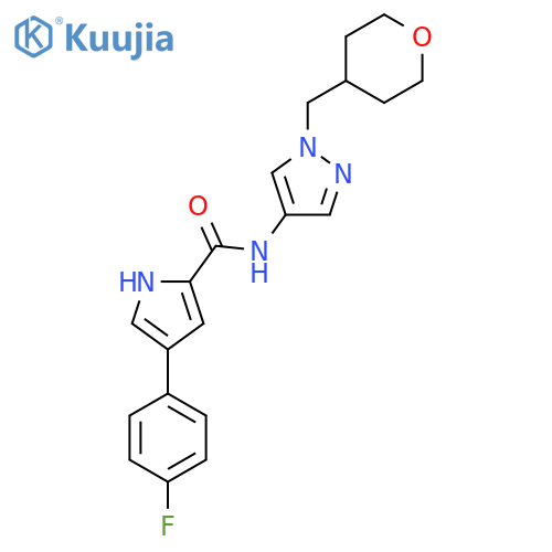 4-(4-fluorophenyl)-N-(1-((tetrahydro-2H-pyran-4-yl)methyl)-1H-pyrazol-4-yl)-1H-pyrrole-2-carboxamide structure