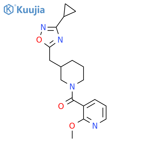 3-{3-[(3-cyclopropyl-1,2,4-oxadiazol-5-yl)methyl]piperidine-1-carbonyl}-2-methoxypyridine structure