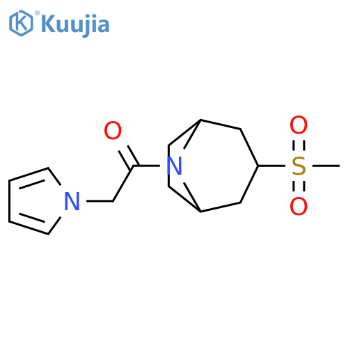 1-{3-methanesulfonyl-8-azabicyclo[3.2.1]octan-8-yl}-2-(1H-pyrrol-1-yl)ethan-1-one structure