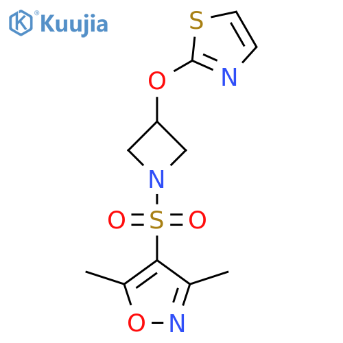 3,5-Dimethyl-4-((3-(thiazol-2-yloxy)azetidin-1-yl)sulfonyl)isoxazole structure