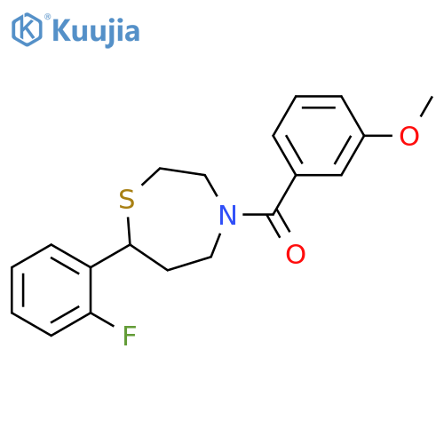 7-(2-fluorophenyl)-4-(3-methoxybenzoyl)-1,4-thiazepane structure