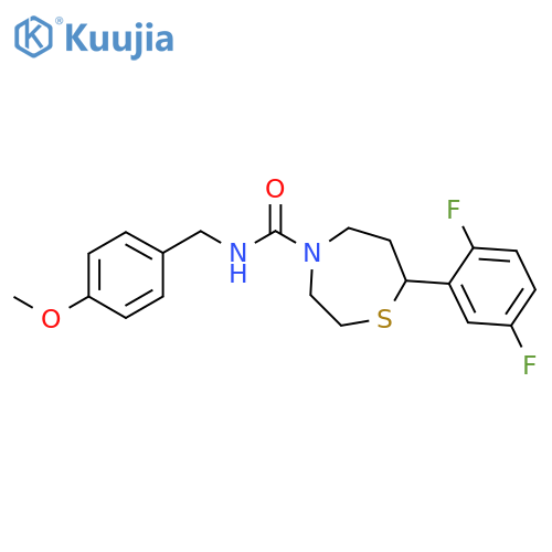 7-(2,5-difluorophenyl)-N-[(4-methoxyphenyl)methyl]-1,4-thiazepane-4-carboxamide structure